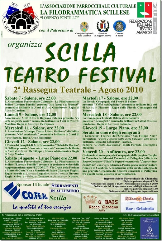 Scilla Teatro Festival Rassegna Teatrale 2010